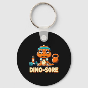 Dino-sore Weightlifting Bodybuilding Fitness Gym  Key Ring