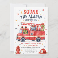 Dino Sound the alarm Grab your gear Fire Birthday