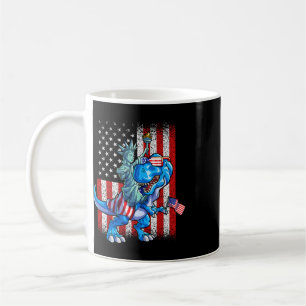 Dino Statue Of Liberty 4th Of July Shirt Boys Amer Coffee Mug