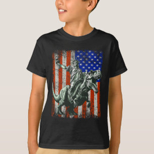 Dino Statue Of Liberty Riding Dinosaur T-Shirt