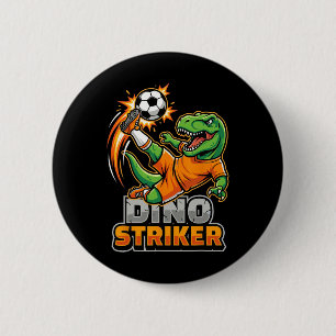 Dino Striker T-rex Soccer Kick Funny Dinosaur Spor 6 Cm Round Badge