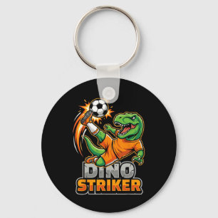 Dino Striker T-rex Soccer Kick Funny Dinosaur Spor Key Ring