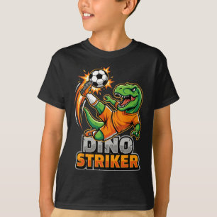 Dino Striker T-rex Soccer Kick Funny Dinosaur Spor T-Shirt