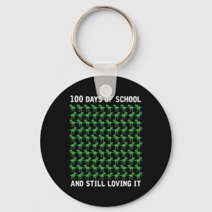 Dino Student Boys Kids Gift Happy 100 Days Of Scho Key Ring