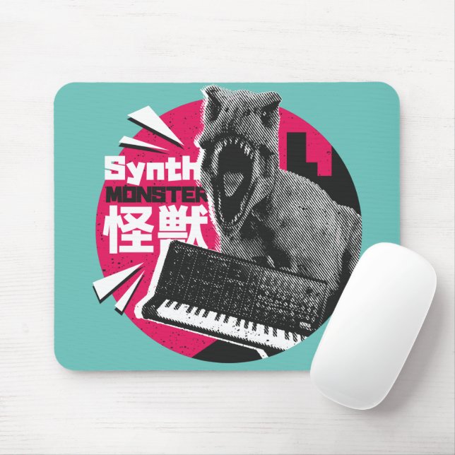 Dino Synth Musician  Mouse Pad (With Mouse)