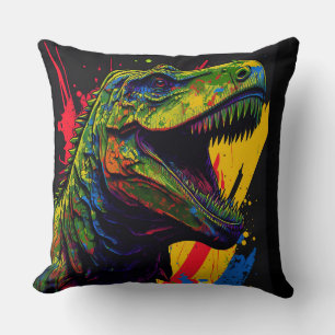 Dino T Rex cute pre historic Throw Pillow