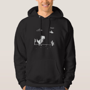 Dino T-Rex Dinosaur Pixel Game No Internet offline Hoodie