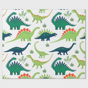 dino t-rex pattern wrapping paper