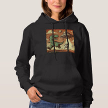 Dino UFO Selfie: Vintage Panic (Women's Hoodie)