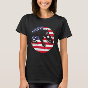 Dino USA Flag Patriotic Dinosaur Rex 4th Of July T-Shirt