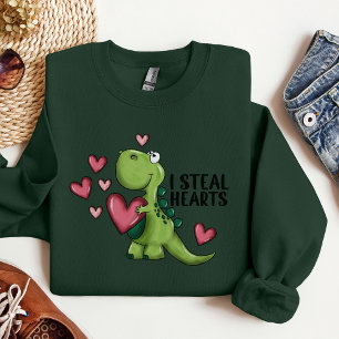 dino valentines day sweatshir, steal hearts shirt 