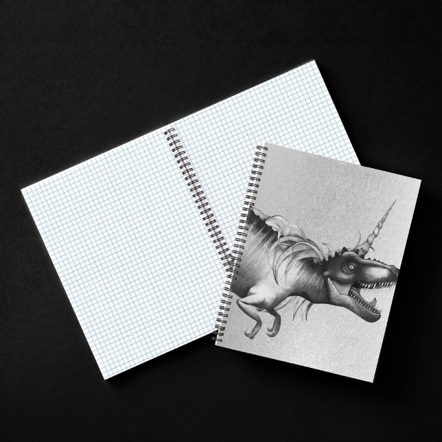 Dinocorn Chrome | Silver Unicorn Horned Dinosaur Notebook (Creator Uploaded)