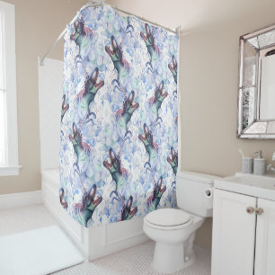 Dinocorn Clouds   Mystical Unicorn Horned Dinosaur Shower Curtain