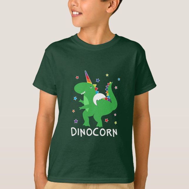 Dinocorn Funny Unisaur Rainbow Cute Dino T-Shirt (Front)
