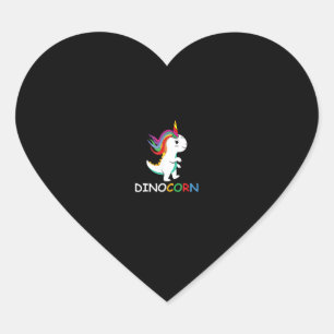 Dinocorn Unicorn Dinosaur for Dinosaur and Unicorn Heart Sticker