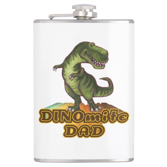 Dinomite Dad Hip Flask (Front)