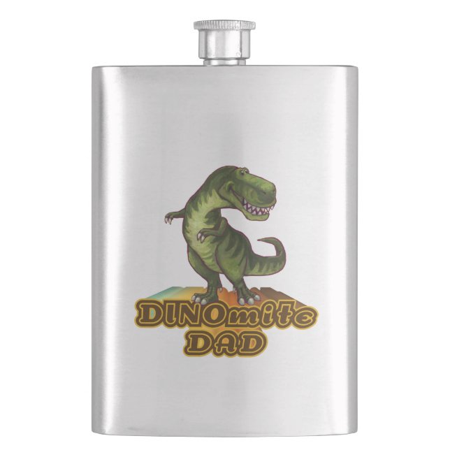 Dinomite Dad Hip Flask (Front)