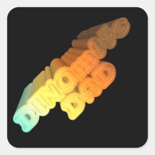 Dinomite Dad Words Square Sticker