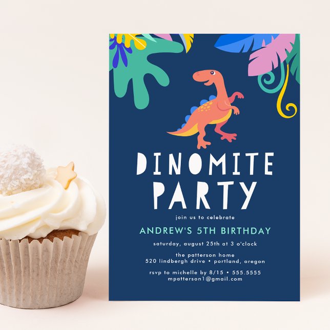 Dinomite Dinosaur Birthday Party Invitation (Creator Uploaded)