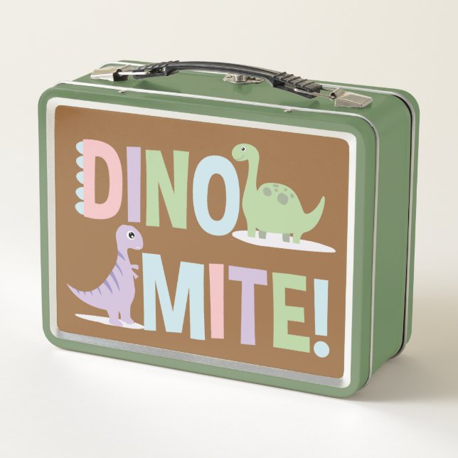 Dinomite Dinosaur Duo Metal Lunchbox (Back)
