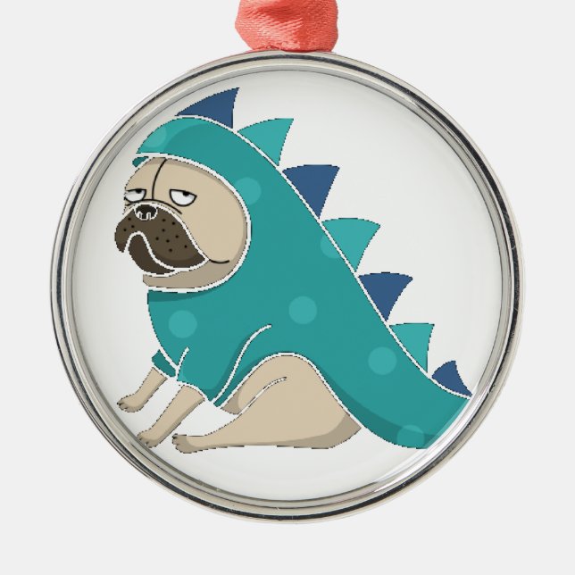 dinopug metal tree decoration (Front)