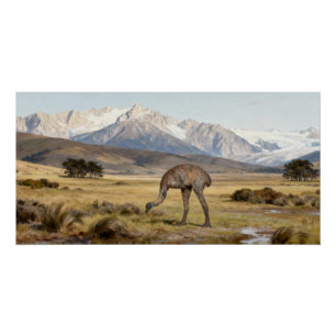 Dinornis robustus – South Island Giant Moa Poster