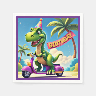 " DINO'S BIRTHDAY JOYRIDE " NAPKIN