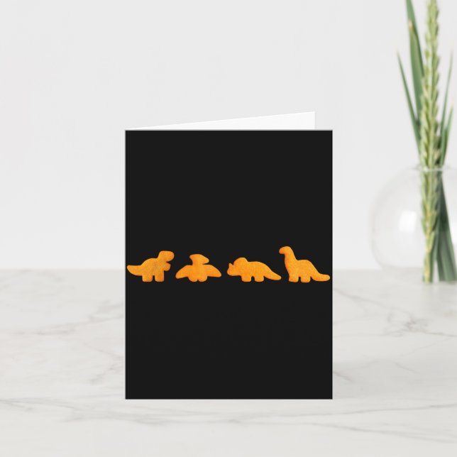 Dinos Chicken Nuggets Pattern _ Funny Realistic Di Card (Front)