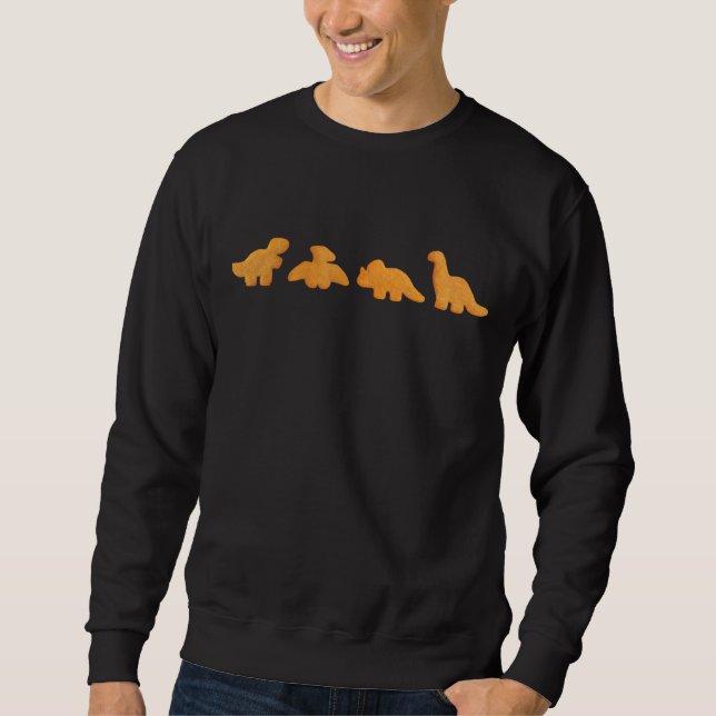Dinos Chicken Nuggets Pattern Funny Realistic Dino Sweatshirt (Front)