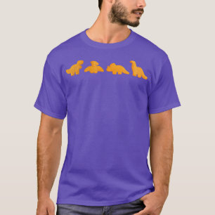 Dinos Chicken Nuggets Pattern Funny Realistic T-Shirt