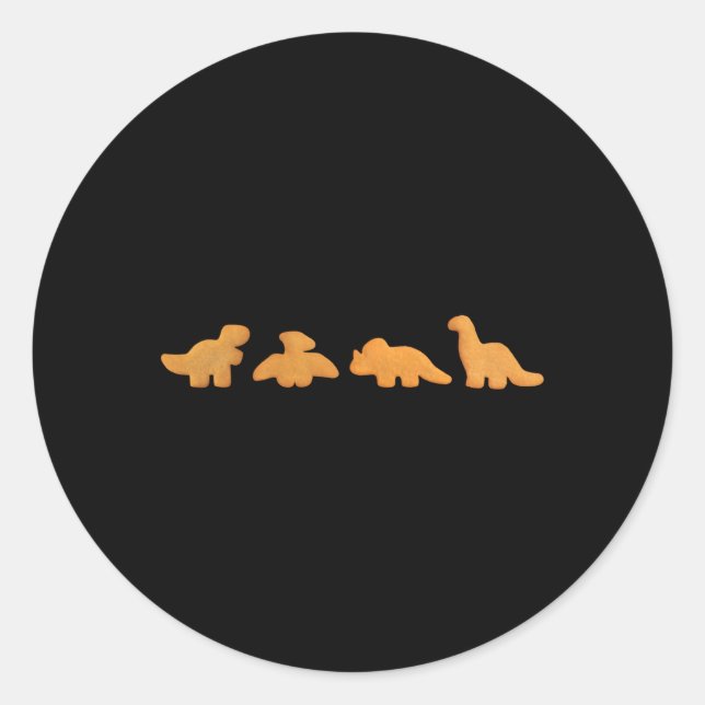 Dinos Chicken Nuggets Pattern Realistic Dino Classic Round Sticker (Front)