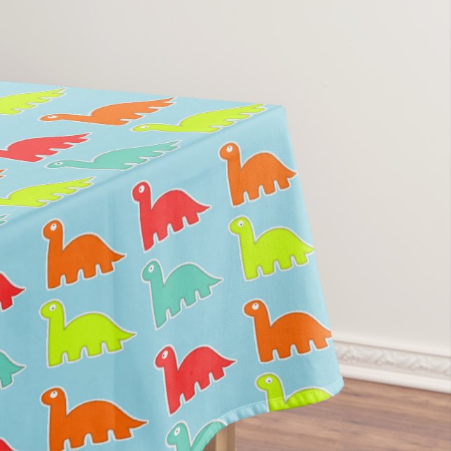 Dinos on blue tablecloth (In Situ)