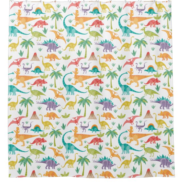 Dinos on The Loose Duvet Cover Shower Curtain (Front)