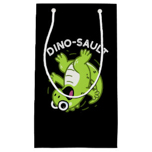 Dinosault Funny Dinosaur Pun Dark BG Small Gift Bag
