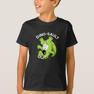 Dinosault Funny Dinosaur Pun Dark BG T-Shirt