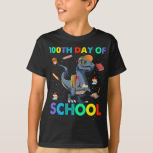 Dinosaur 100 days of School Kids T-Shirt
