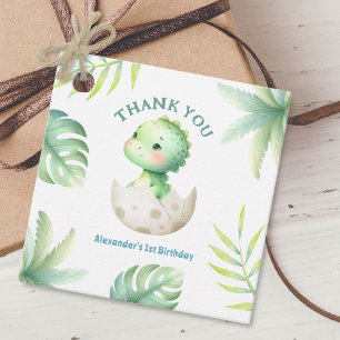 Dinosaur 1st Birthday Boy Cute Dino  Favour Tags