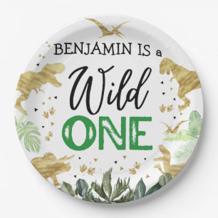 Dinosaur 1st Birthday Party Paper Plate