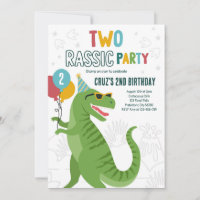 Dinosaur 2nd Birthday Party T-Rex 2nd Birthday