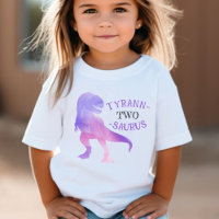 Dinosaur 2nd Birthday Purple Tyrannosaurus Rex