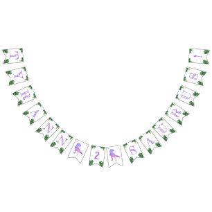 Dinosaur 2nd Birthday Purple Tyrannosaurus Rex Bunting