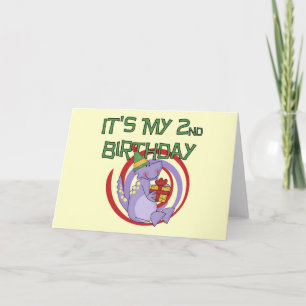 Dinosaur 2nd Birthday Tshirts and Gifts Card