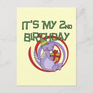 Dinosaur 2nd Birthday Tshirts and Gifts Postcard