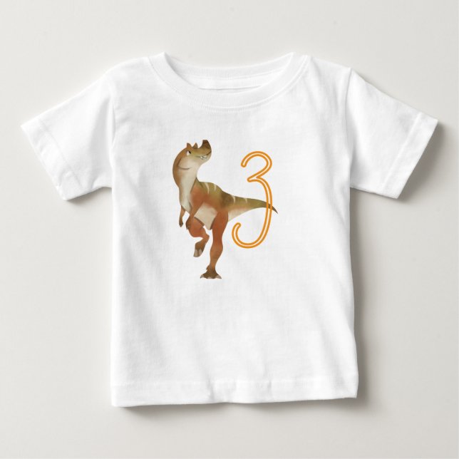 Dinosaur 3rd birthday      baby T-Shirt (Front)
