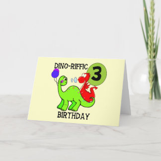 Dinosaur 3rd Birthday Tshirts and Gifts Card