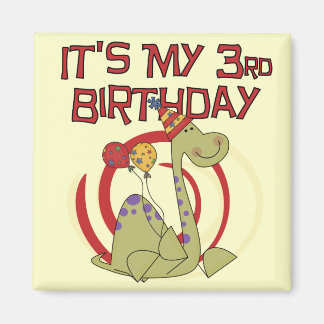 Dinosaur 3rd Birthday Tshirts and Gifts Magnet