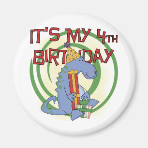 Dinosaur 4th Birthday T-shirts and Gifts Magnet