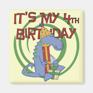 Dinosaur 4th Birthday T-shirts and Gifts Magnet