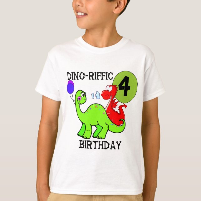 Dinosaur 4th Birthday Tshirts and Gifts (Front)