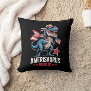 Dinosaur 4th of July Amerisaurus T Rex Funny Cushion